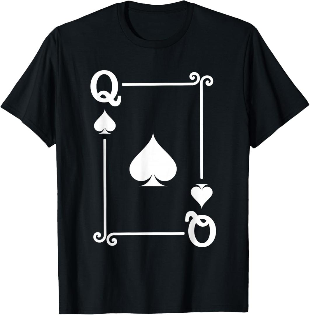 Playing Cards Costume - Queen Spades Card - Queen Card T-Shirt, Small