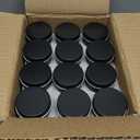 Foraineam 60 Pack 1 oz. Aluminum Round Lip Balm Tin Container Bottle with Screw Lid - Black Empty Tins for Salve, Powder, Spice, or Candies