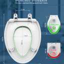 Toilet seat risers, Elevated Toilet Seat 3 inch, Heavy Duty, Never Loosen, Soft Close, Easy Install & Clean, Elongated Raised Toilet seat bowl (18.5), White