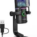 SINWE Gaming Microphone with Noise Cancelation & Gain Control- USB PC Mic for Streaming, Gaming, Podcasts, PC, PS4 -Includes Pop Filter, Shock Mount, Quick Mute & RGB Lighting