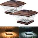 2PK Solar Post Cap Lights Outdoor Fence Cap Light for 4x4 Wooden Posts