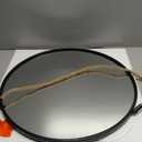 POZINO Round Mirror, 15" Rope Hanging Mirror, Farmhouse Circle Mirrors, Black Metal Frame Wall Mirrors for Bathroom, Bedroom, Living Room, Entryway, Fireplace, Home Decor