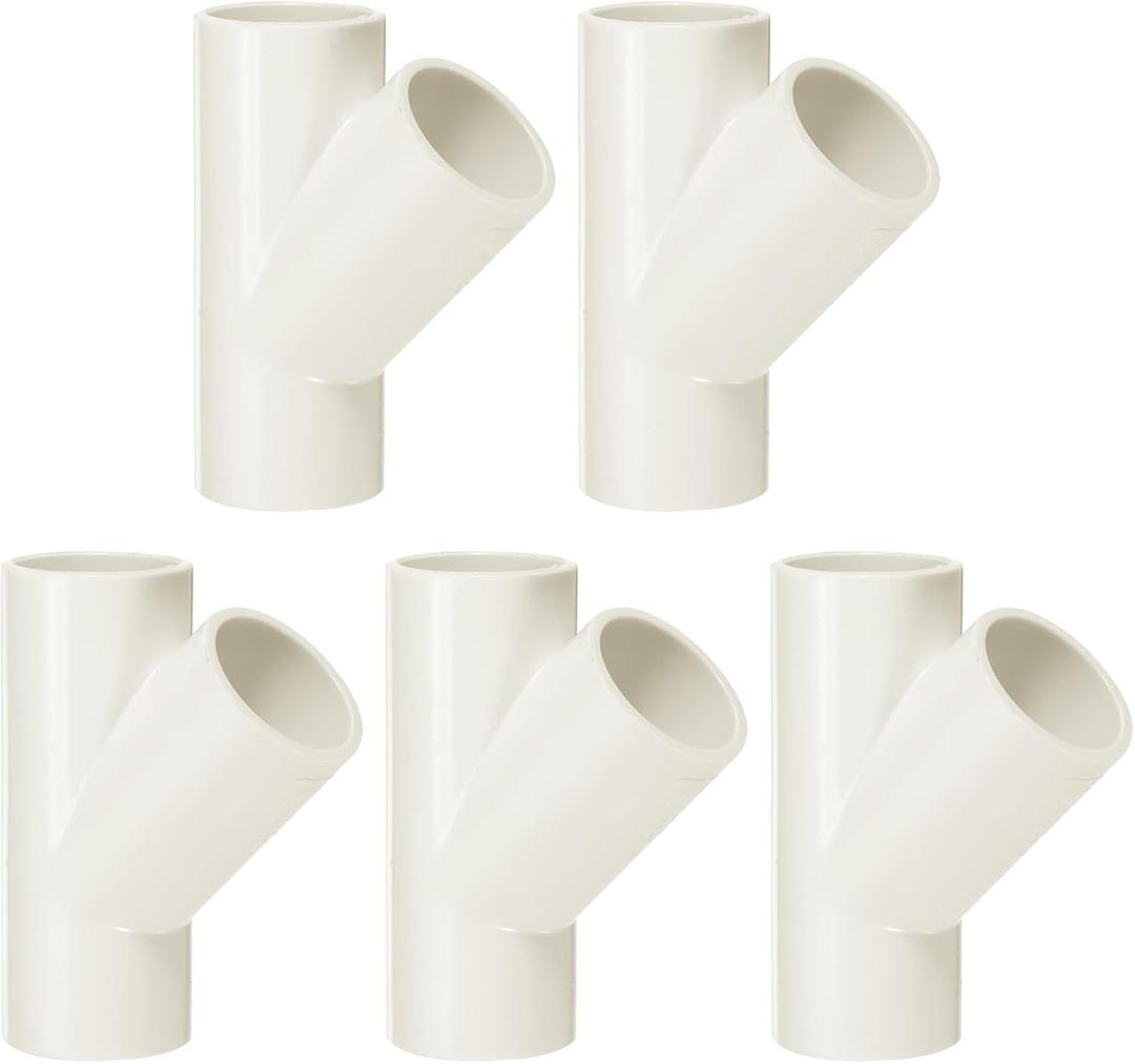 MECCANIXITY 5 Pcs PVC Fitting, 3 Way 45 Degree 1" 0.98" PVC Connectors PVC Elbow PVC Pipe Fittings PVC Coupling PVC Furniture Corner Connector for DIY Garden Support Structure, White MECCANIXITY 5 Pcs PVC Fitting, 3 Way 45 Degree 1" 0.98" PVC Connectors PVC Elbow PVC Pipe Fittings PVC Coupling PVC Furniture Corner Connector for DIY Garden Support Structure, White