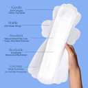 100% Organic Overnight Pads for Women, Ultra Thin Extra Heavy Flow Sanitary Pads with Wings Cotton Menstrual Pad Extra Coverage Period Pad Super Absorbency Feminine (Overnight, Size 5, 12 Ct)
