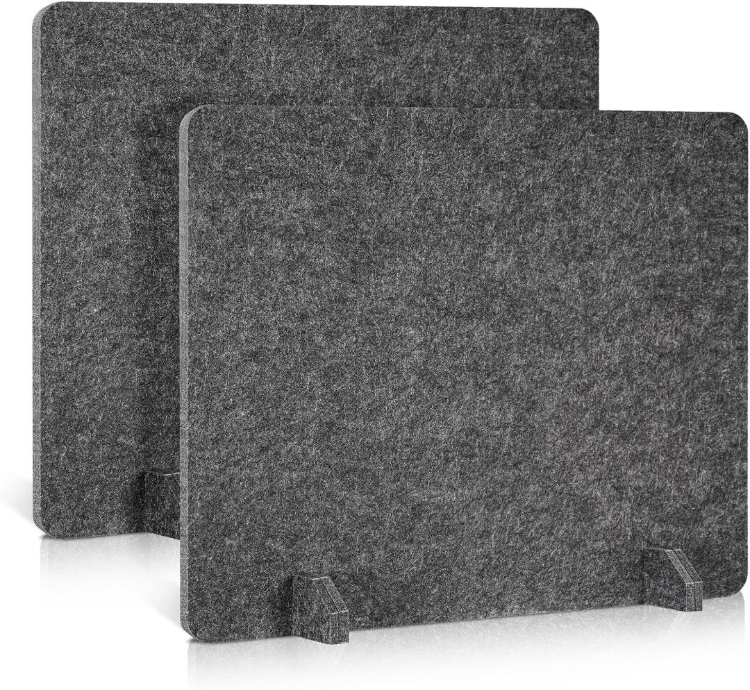 2 Pack Acoustic Desk Dividers, 24" x 20" (Dark Gray)
