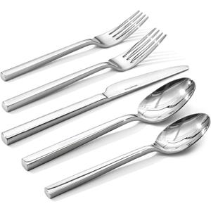 KINGSTONE Silverware Set, 40-Piece Flatware Cutlery Set Premium Stainless Steel, Service for 8, for Kitchen, Home, Wedding, Party, Mirror Polished and Dishwasher Safe