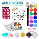 Desire Deluxe Face Painting Kit for Kids - 16 Colors of Non-Toxic, Easy to Use and Hypoallergenic Makeup Face Paint - Professional Halloween Makeup Kit, Birthday Activities for Kids Party
