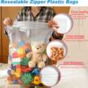 5 Gallon Large Zip Storage Bags 18x24 Inch Clear Plastic Bags Heavy Duty Reusable Zip Seal Lock Jumbo Poly Bags for Food,Travel,Moving,Clothes Thick 5Mil 20 Pack