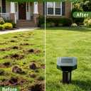 Snake & Mole & Rabbit & Skunk Repellent Solar Powered, 2026 Upgraded Ultrasonic Deterrent, IP65 Waterproof, Gopher Groundhog Chipmunk Raccoon and Vole Repellent & Deterrent for Lawn & Garden, 4 Pack, 1 Count