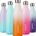 BJPKPK 25oz Insulated Stainless Steel Water Bottles, Sports Water Bottles Keep Cold for 24 Hours and Hot for 12 Hours, Coral (25 Ounces)