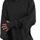 ANRABESS Womens Oversized Hoodies Long Sleeve Fleece Side Slit Hooded Sweatshirts Pullover 2025 Fall Outfits Y2K Clothes
 XS, Black 