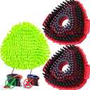 Mop Scrub Brush Replacement Head for Ocedar Easywring 1 Tank System, 2 Shower Floor Scrubber Hard Bristle Cleaning Brush, 1 Microfiber Chenille Pad Head for O Cedar Spin Mop