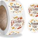 4 x 500Pcs Thanksgiving Label Stickers Roll Thank You Envelope Seals Stickers Fall Leaf Pumpkin Adhesive 1.5inch Round Labels Wrapping Paper for Card Gift Bags Decor Cute Cartoon 2 Designs