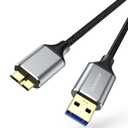 USB 3.0 Micro B Cable 1.5 FT, External Hard Drive Cable 5 Gbps High-Speed USB A to Micro B Hard Drive Cord Compatible for Seagate Xbox One Toshiba WD My Passport Elements SSD, Camera, Laptop