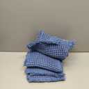 MIULEE Set of 2 Waffle Bathroom Rugs, Boho Bath Rugs Non Slip Washable, Super Absorbent Bath Mats, Ultra Soft Rubber Backed Shower Mats for Bathroom Floor, Tub and Shower, Blue, 18x30 Inch