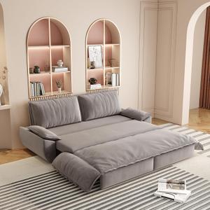 73.2" Oversized Convertible Loveseat Sleeper Sofa Bed for Living Room Queen Size Pull Out Sofabed Sofacama, 3 in 1 Cloud Cushion Velvet Upholstered Pullout Lounge Sofa Couch with Pillow-top Armrest