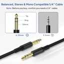 Elebase 1/4 Inch TRS Instrument Cable 10ft 2-Pack,Straight 6.35mm Male Jack Stereo Audio Interconnect Cord,6.35 mm Balanced Line for Electric Guitar,Bass,Keyboard,Mixer,Amplifier,Amp,Speaker,Equalizer