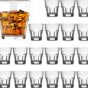 QAPPDA 5 oz Old Fashioned Cocktail Glasses, 20 Pack, Clear, Heavy Base, Dishwasher Safe