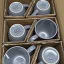 GBhome 12oz Coffee Mugs Set of 6, Large Ceramic Coffee Mugs for Man, Woman, Dad, Mom, Modern Coffee Mugs Set with handle for Tea/Latte/Cappuccino/Milk/Cocoa. Dishwasher&Microwave Safe,Matte Grey