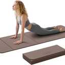ILILI Foldable Yoga Mat 71 * 24 * 0.3'' - TPE Non-Slip Fitness Mat for HomeWaterproof & Lightweight (2lb) for Home gym, Pilates & Stretching,Fitness Workouts | 7-Fold Portable Design (Brown)