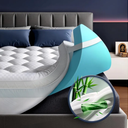 5 Inch Mega Support Memory Foam Mattress Topper for Pain Relief, Dual Layer 2.5" Pillow Top Mattress Topper Plus 2.5" Cooling Gel Infused Memory Foam Mattress Pad (King)