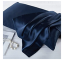 Luxbedding Satin Pillowcase Pillow Cases Standard Size, Cooling Satin Pillowcase for Hair and Skin, Silk Pillowcase 2 Pack - Navy Blue Pillow Case