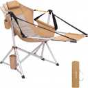 KingCamp Hammock Chair with Footrest Heavy Duty Swinging Rocking Camping Chairs for Adults up to 400lbs, Folding Portable Oversized Rocker with Cup Holder & Pillow for Outdoor Beach Lawn RV Sports