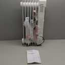 Pelonis Oil Filled Radiator Heater, 1500W Quiet Warmth Radiant Heater, 3 Heating Modes, Overheat & Tip-Over Protection, Adjustable Thermostat, Space Heaters for Indoor Use, White, 25.2 x 13.8 x 11 in