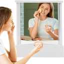 Non-Reversing Mirror with Real Image Reflection - Beveled Standing Cosmetic Inverted Mirror for Makeup, Hair Styling, Grooming, Facial Correction