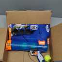 Nerf Dog Tennis Ball Blaster Dog Toy Gift Set, Tennis Ball Dog Fetch Toy Launches up to 50 ft, Dog Ball Thrower for All Breeds Includes Translucent Blue Tennis Ball Launcher and 3 Dog Tennis Balls