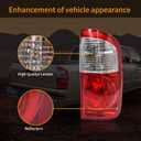 Tail Light Assembly Compatible with 2004-2006 Toyota Tundra Double Cab Tail lights Rear Brake Lamp with Bulbs and Wiring Harness, Passenger and Driver Side