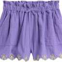 Gap Girls' Pull on Woven Novelty Short (X-Large, Purple Loganberry)