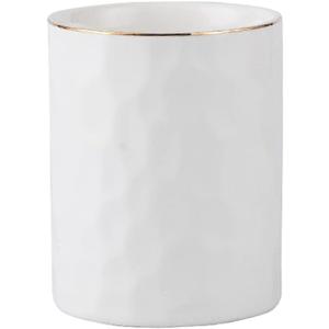 Ceramic Pen Holder Stand Cup Pencil Holder Organizer Makeup Brush Holders for Home Office Desk (White)