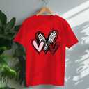 Valentines Day Shirt for Women Love Heart Printed T-Shirts Casual Summer Tee Tops (XL)