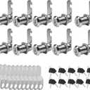 10 Pack Cam Locks Keyed Alike, 1-1/8''Cylinder Fits on 7/8'' Max Panel Thickness RV Storage Locks, Cabinet Cam Lock with Keys File Drawer Mailbox Replacement Lock Set, Zinc Alloy