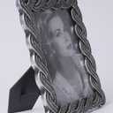 HAUCOZE Picture Frame Photo Frame Home Sculpture Table Centerpiece Polyresin Silver 5x7 inch