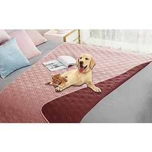 Ameritex Waterproof Dog Bed Cover Pet Blanket for Furniture Bed Couch Sofa Reversible (52x82 Inch (Pack of 1), Pink+burgundy)