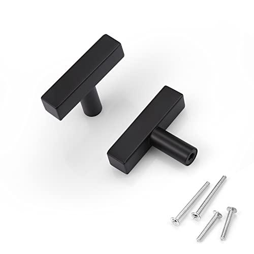 KNOBWELL 30 Pack Single Hole Black Drawer Knobs 2 inch, Black Cabinet Knobs Dresser Drawer Knobs Cupboard Pulls for Kitchen Bathroom Bedroom