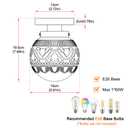 Green Globe Glass Semi Flush Mount Small Hall Ceiling Light, Modern Gold Lighting for Kitchen, Bedroom, Hallway, Porch