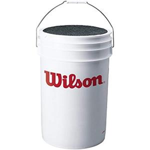 WILSON Sporting Goods Ball Bucket with Lid, White