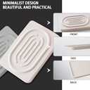 2 x Coengwui Diatomite Soap Dish for Kitchen Organizer, Quick Dry Sink Caddy Holder for Sponge, Brush, Toothbrush - Fast Absorbing Stone Tray (Beige, 4.8" x 3.1")