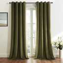 Topfinel Olive Green Velvet Blackout Curtains 84 Inches Long,Soundproof Room Darkening Dark Green Thermal Insulated Boho Elegant Moody Grommet Curtains for Living Room Bedroom 2 Panels