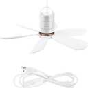 USB Ceiling Fan with Six Blades,Portable Ceiling fan fan for Camping;Bedroom;Office;Living Room (Button)