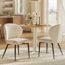 VASAGLE EKHO Collection - Dining Chairs Set of 2, Upholstered Kitchen Chairs, Comfortable Seat, Synthetic Leather with Stitching, Mid-Century Modern, Easy Assembly, Living Room Lounge, Cream White