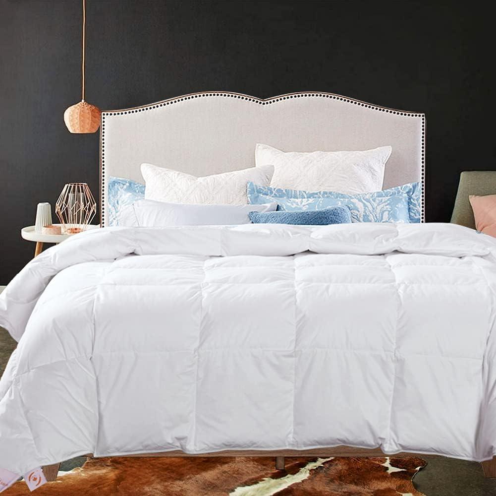 MAPLE DOWN Soft Super King Size Comforter-Down Alternative Comforter Duvet Insert Quilted for All Season-Lightweight Breathable Brushed Microfiber Machine Washable (120"x120") (White)