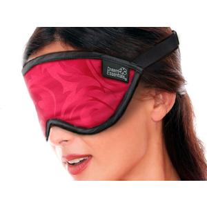 Dream Essentials Ultra Silk Slim Sleep Mask, Red Jacquard- All Natural Hypoallergenic Mulberry Silk, Fully Adjustable Strap, Thin Profile mask Great for Side, Stomach or Back Sleepers