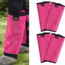 Harrison Howard Loose Fitting Fly Boots UV-Protective Extra Tough Mesh Ventilated Four Fasteners Stay-on Design Protect Horse Legs & Stomp-Reducing Set of 4 Magenta Large