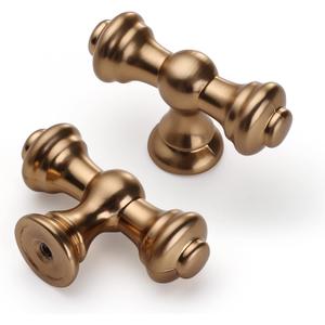 Asidrama 20 Pack Champagne Bronze Kitchen Cabinet Knobs Dresser Knobs Drawer Knob Cabinet Hardware Zinc Knob for Dresser Drawers (Single Hole Knob)