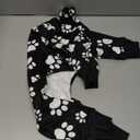 Cnkwei Dog Pajamas Medium Large Dog Paw Printed Greyhound Pajamas Jumpsuit Bodysuit (Black White)