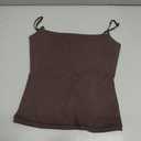 Women's Sleeveless Adjustable Spaghetti Strap Tank Top (Dark Coffee),S